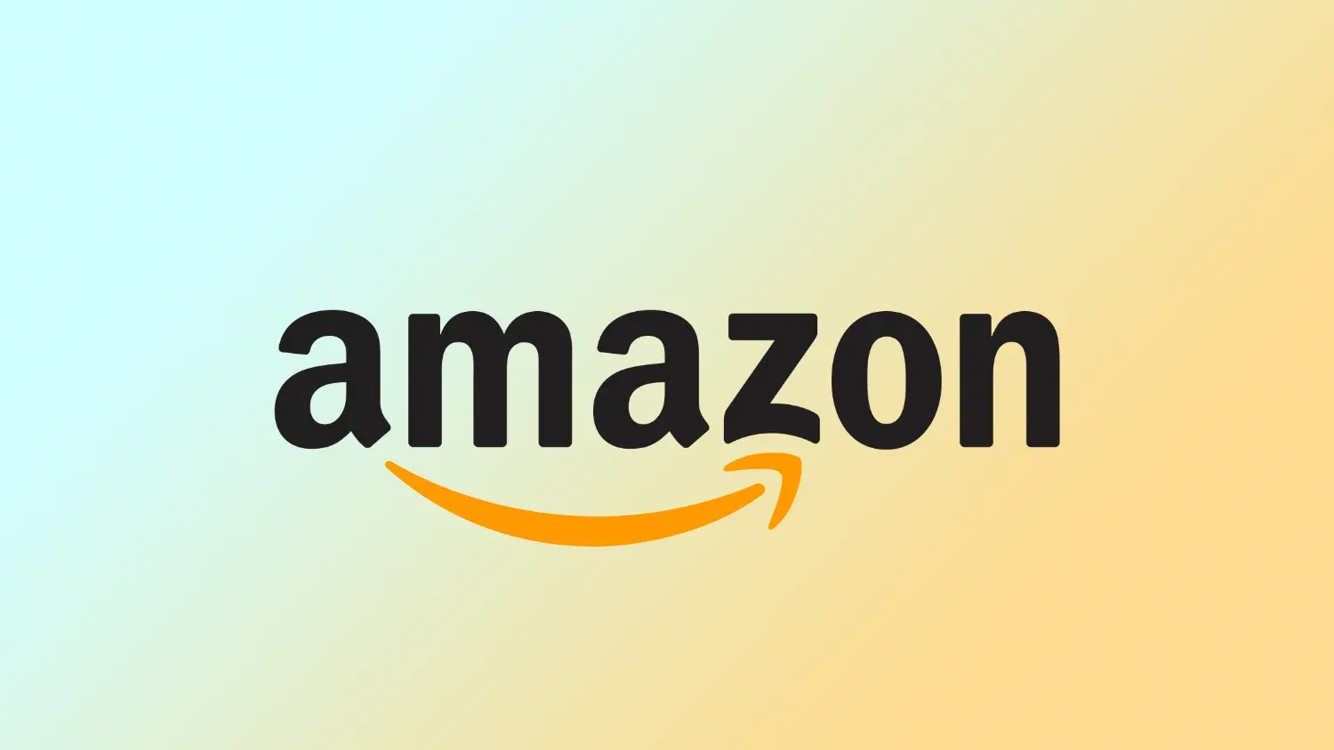 Amazon logo on a gradient background