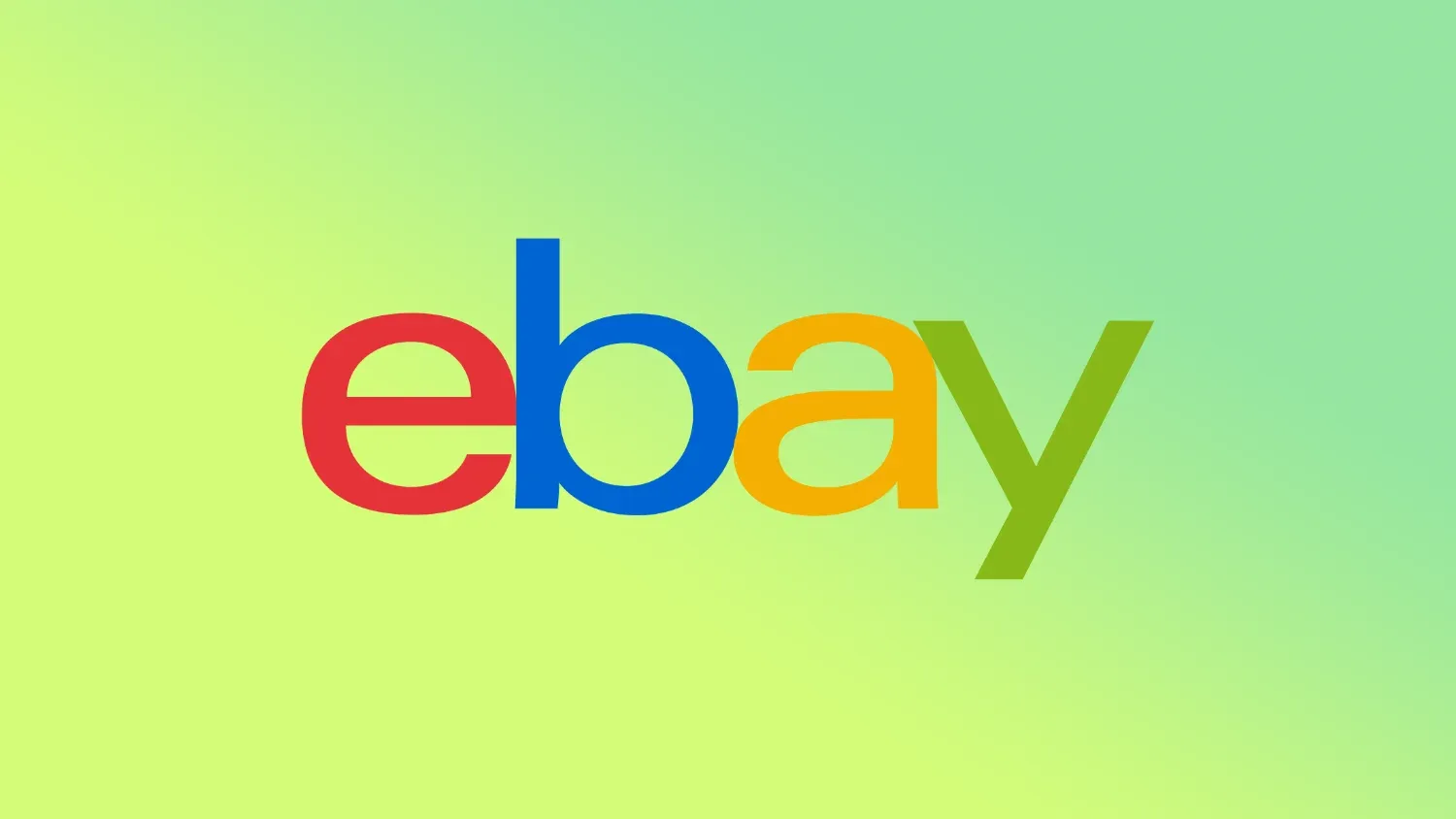 ebay logo on a gradient background