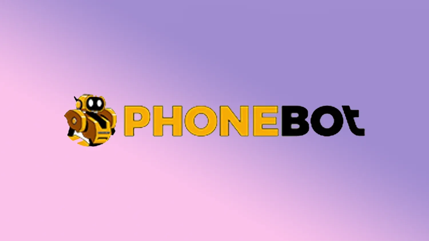 Phonebot logo on a gradient background