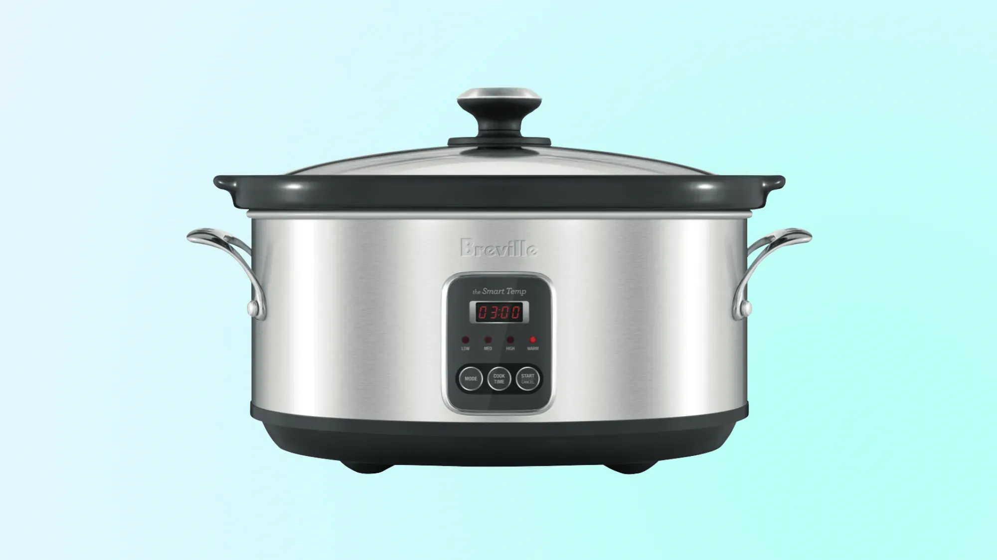 Breville the Smart Temp slow cooker on a gradient background