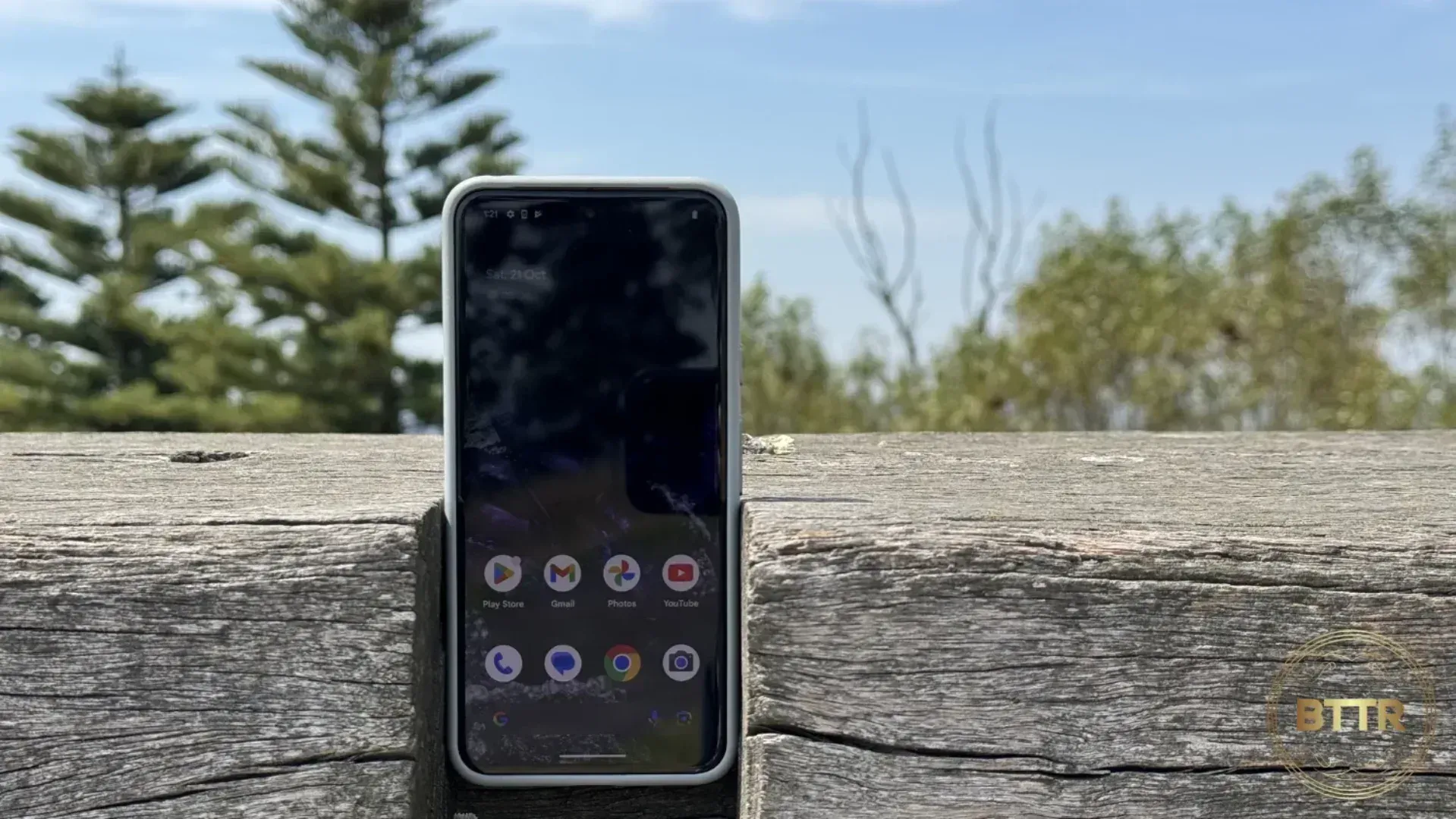 The  Pixel 8 in a block of wood