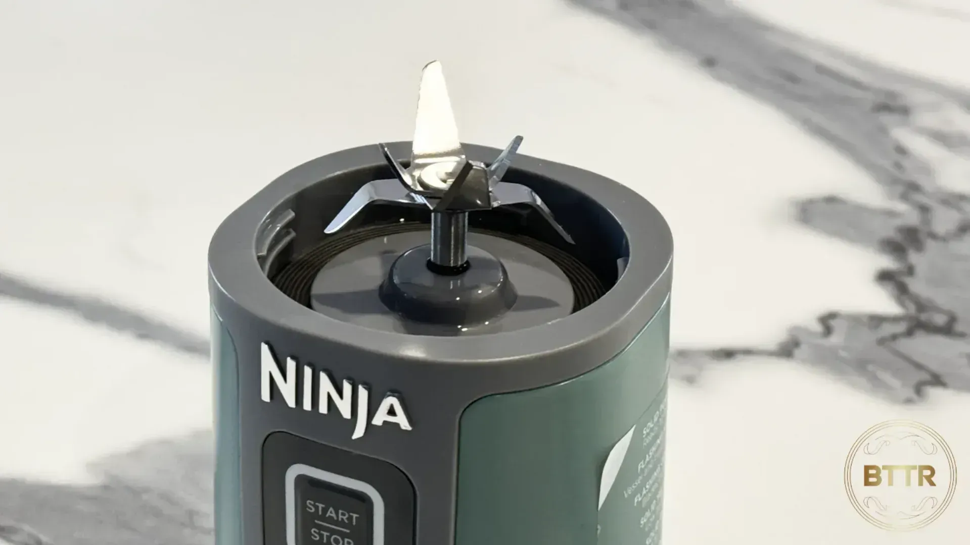 Close up of the exposed blades of the Ninja Blast