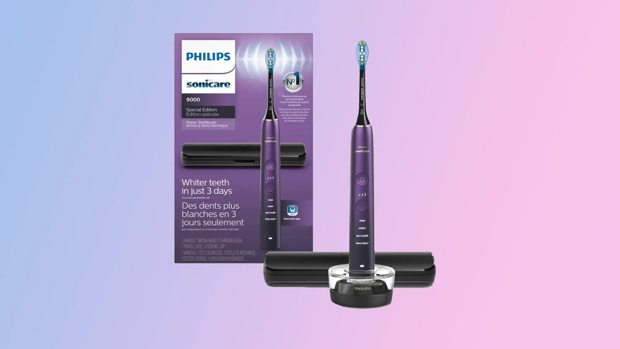 Philips Sonicare DiamondClean 9000 on a gradient background