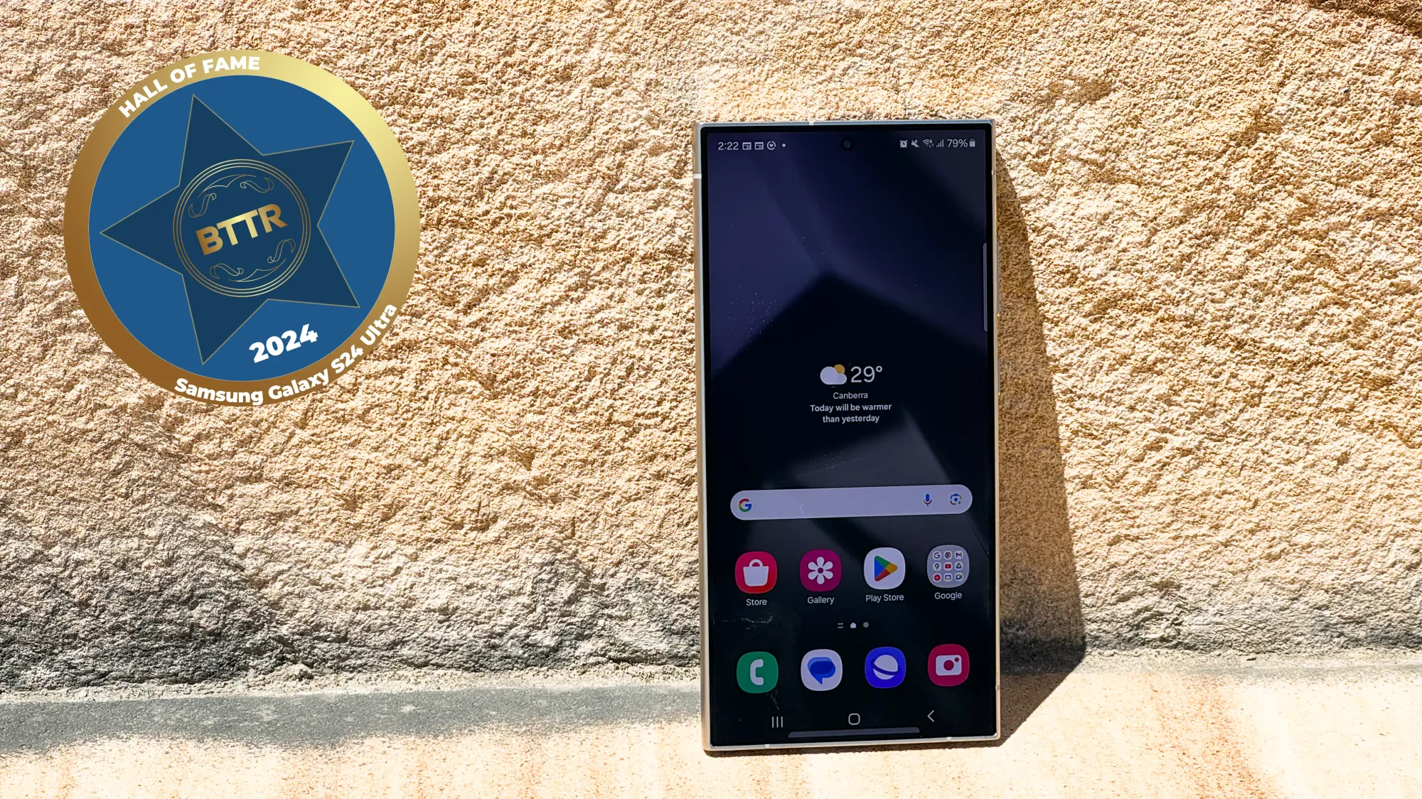 Samsung Galaxy S24 Ultra with a hall of fame award