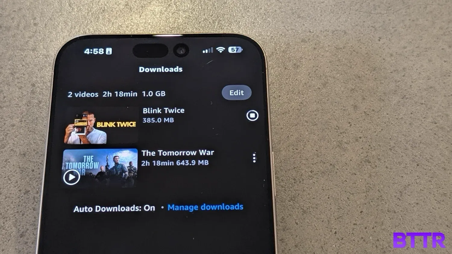 Looking at downloaded movies in the App