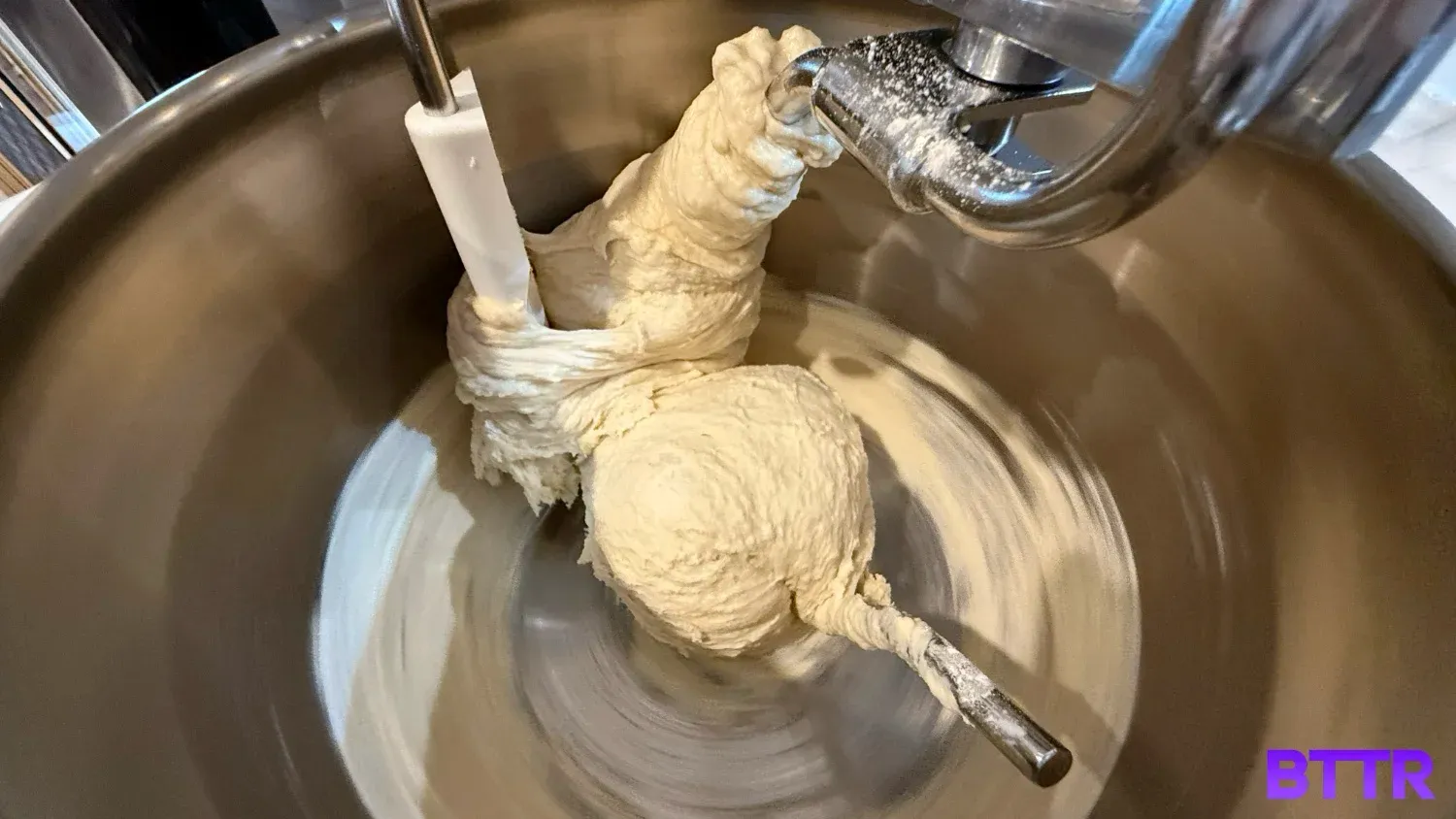 kneading dough with the dough hook