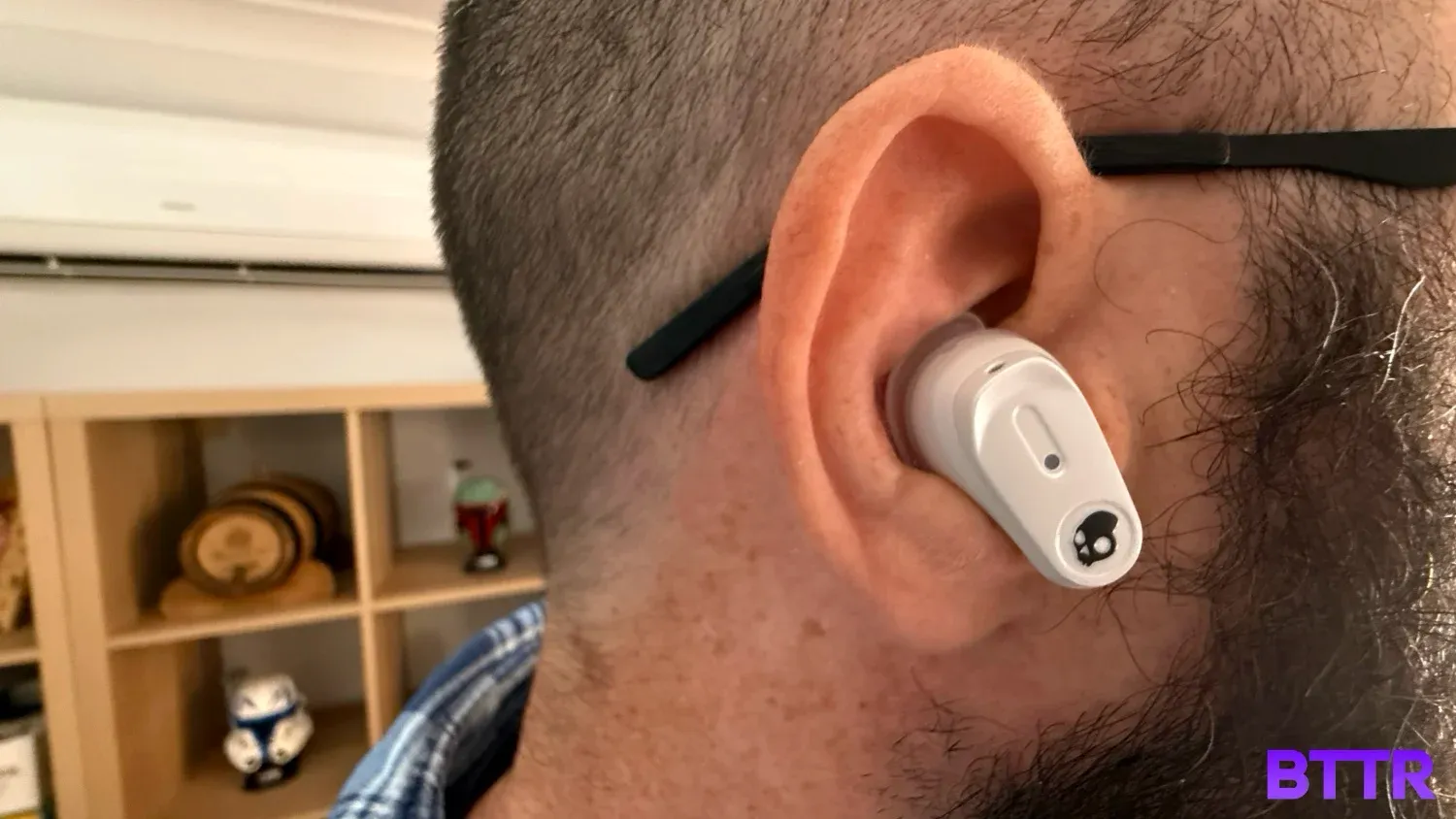 Close up of the right Method ANC earbud in my ear.