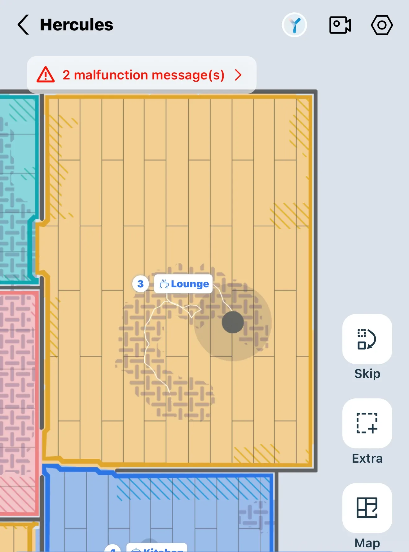 The criss cross pattern represents carpet. It's a round rug, and the bottom right corner is missing