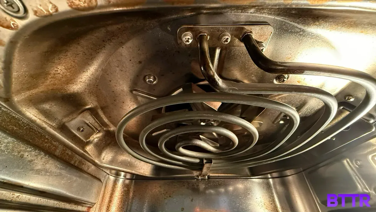 A look at the mess inside the Combi after cooking.