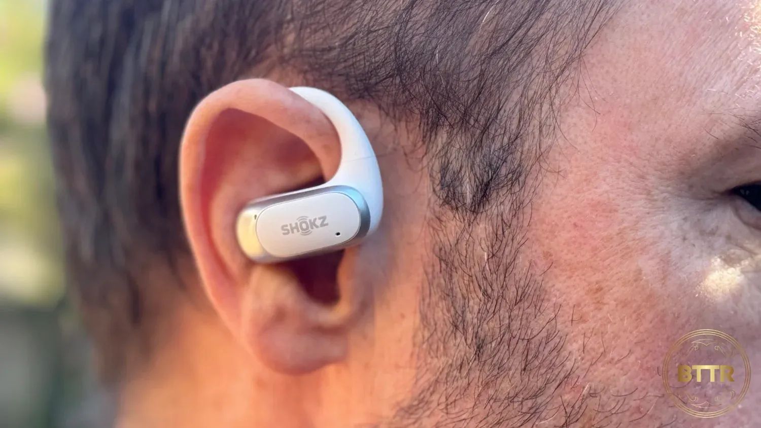 The Shokz Openfit air on my ear