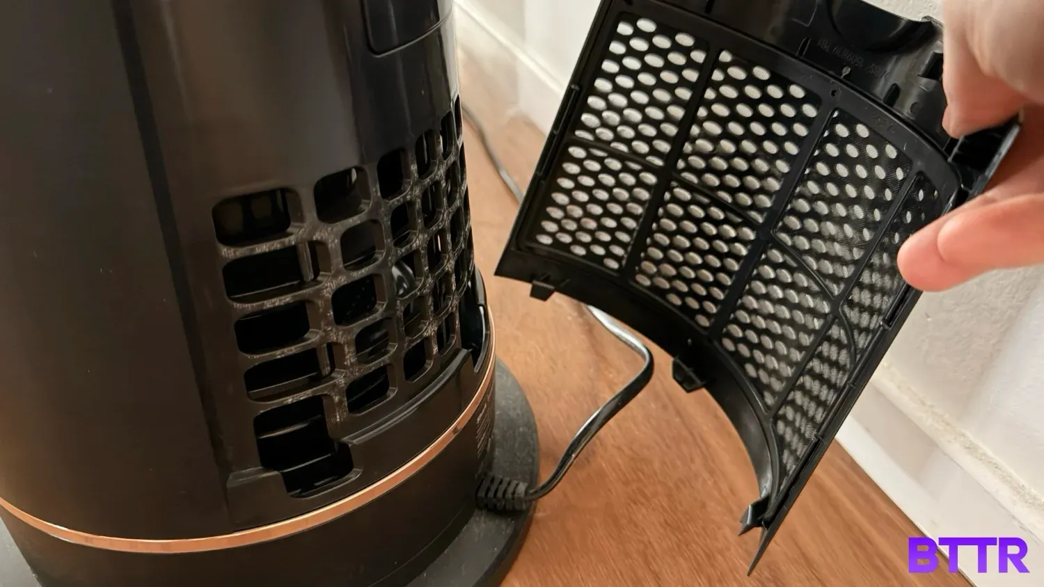 The air filter for the TurboBlade – it's easy to clean, but does require maintenance.