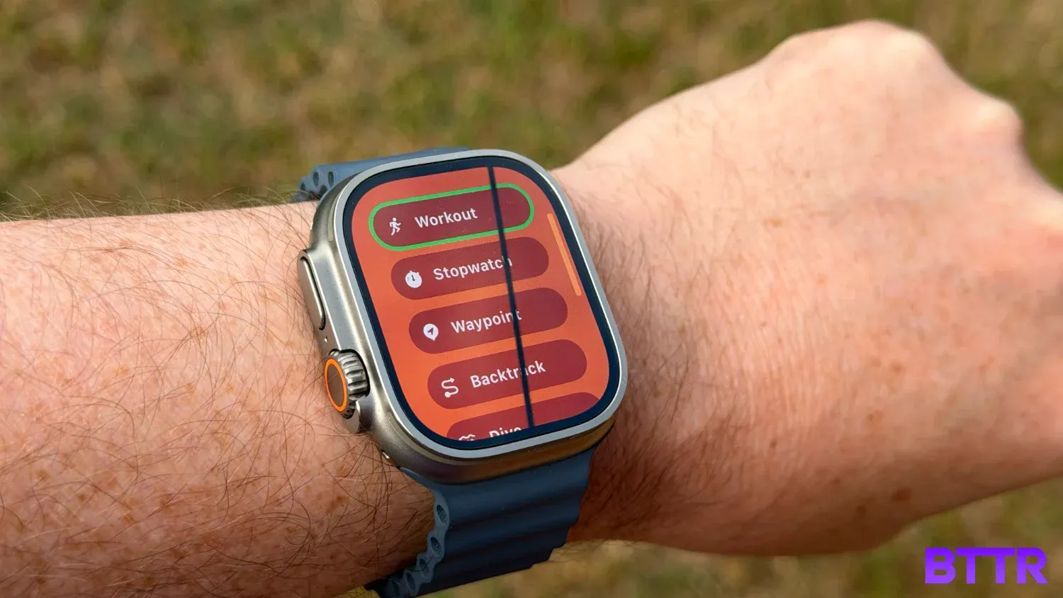 The shortcut options available with a long press of the right side button