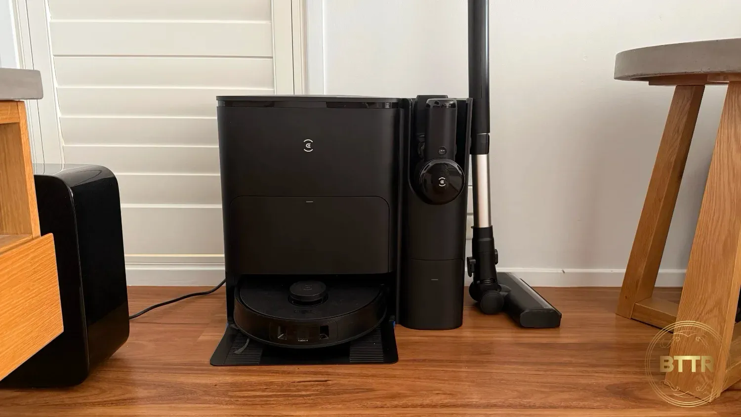 The Ecovacs Deebot T30S set up in my loungeroom
