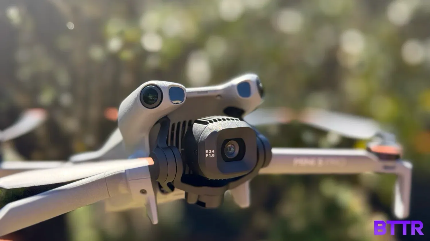 Close up of the Mini Pro 5 camera while flying