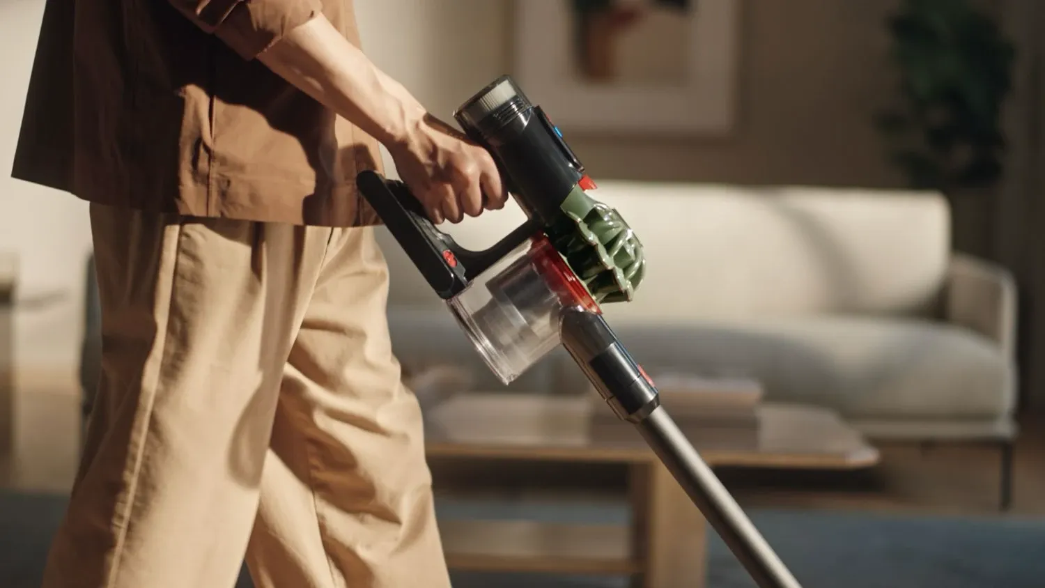 A man cleaning with the Dyson V8 Cyclone
