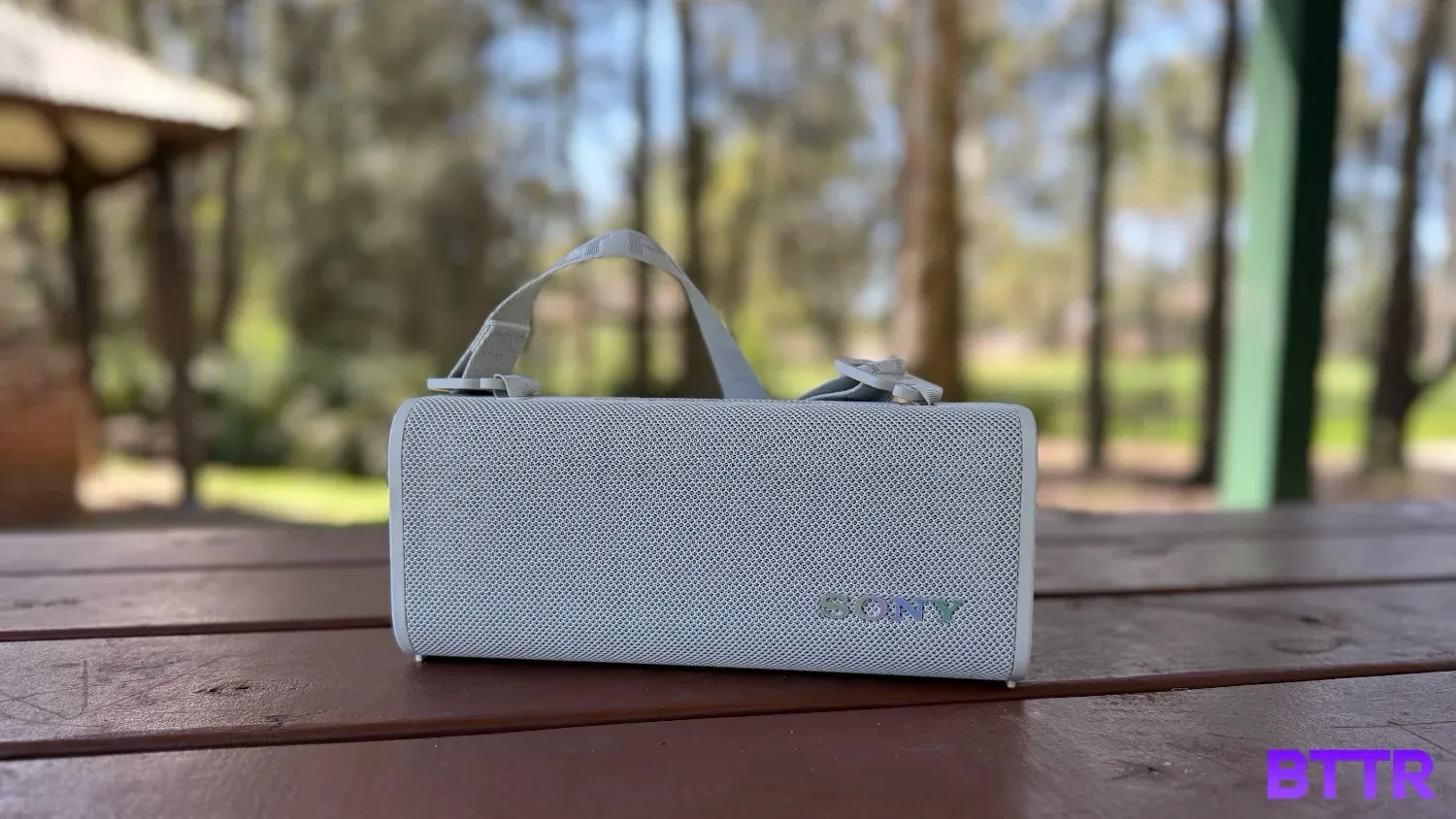 The Sony ULT Field 3 on a picnic table