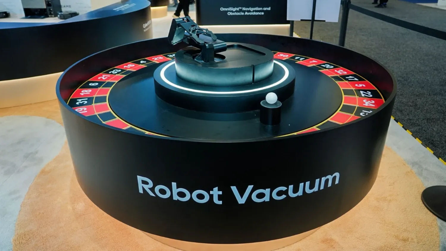 One of the robot vacuum displays at the Dreame CES 2026 stand