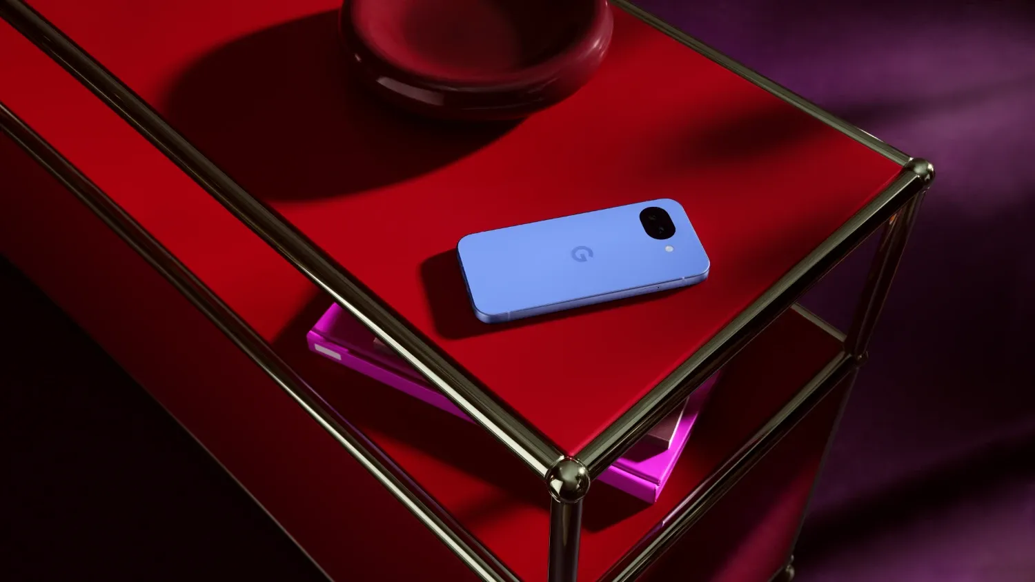 The Pixel 10a on a red trolley or something