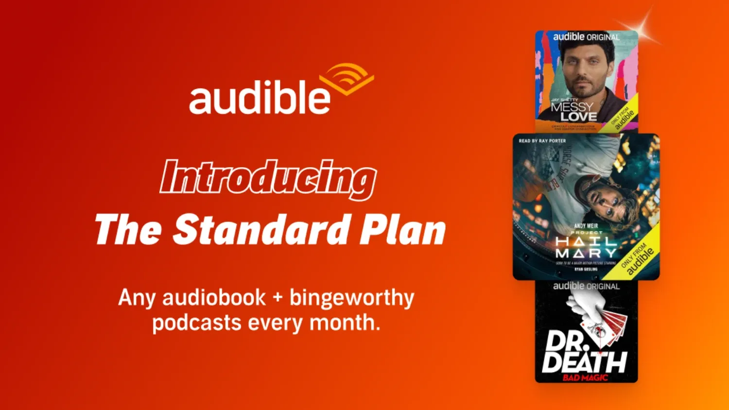 a banner for the new audible plan