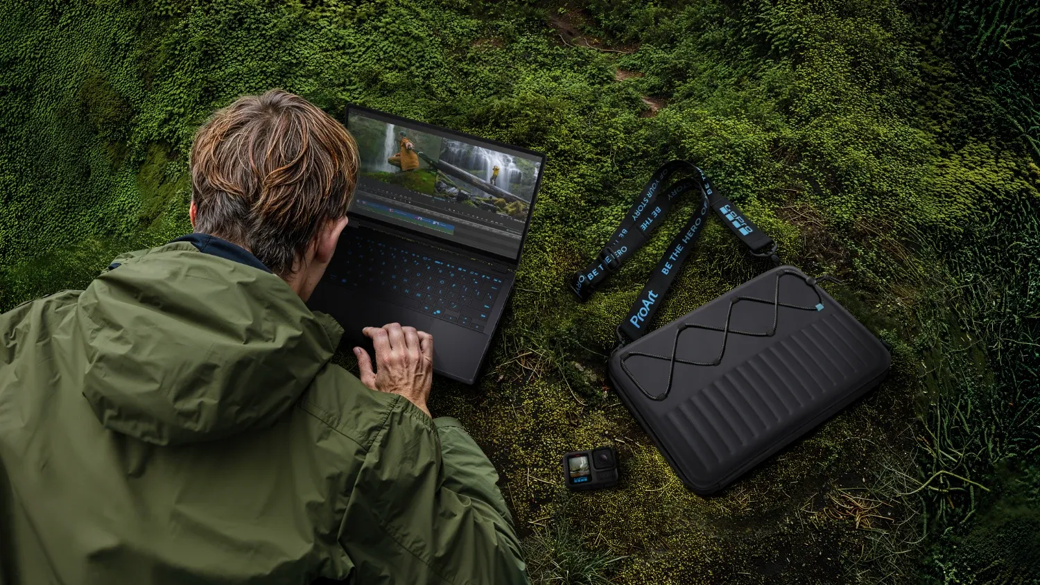 The ASUS ProArt PX13 GoPro edition being worked on in the wild