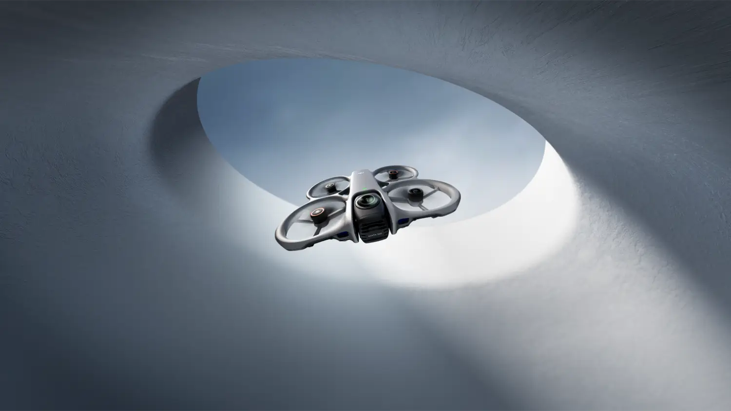 The DJI Avata flying through a hole